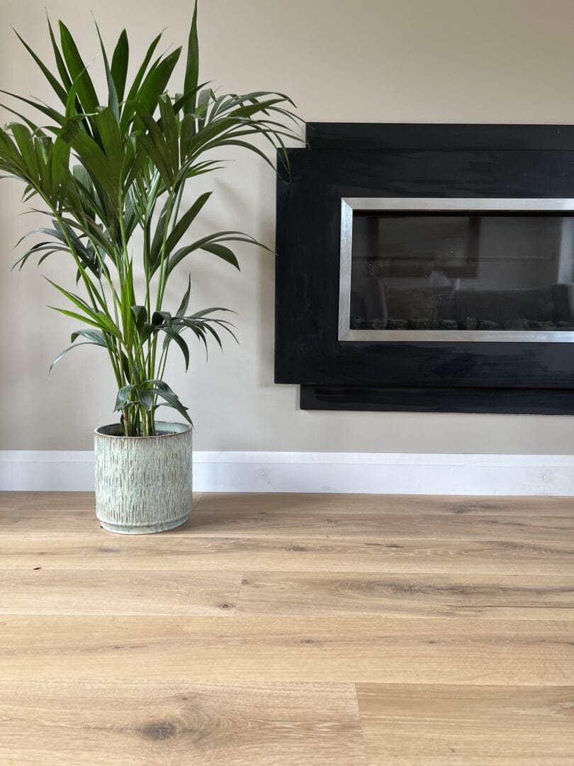 Oak wood flooring installed in a Cambridge living room